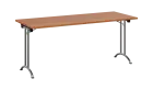 SLC 180 chrom skládací jednací stůl 1800x700, deska 25 mm, podnož chrom, deska olše jantar